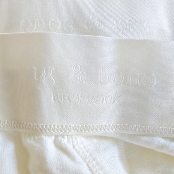 New Rag & Bone City Cozy RB Logo Waistband White Pull-On Jogger Pants NWT Small - Picture 7 of 9